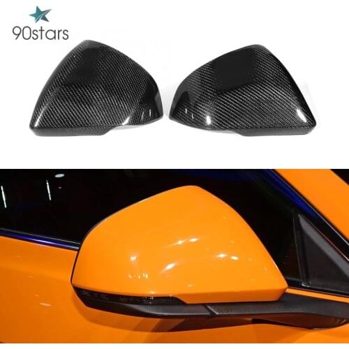 2pcs Carbon Fiber Rearview Mirror Cover Housing Fits for Ford Mustang GT 2015 2016 2017 2018 2019 EU Style Car Accessories