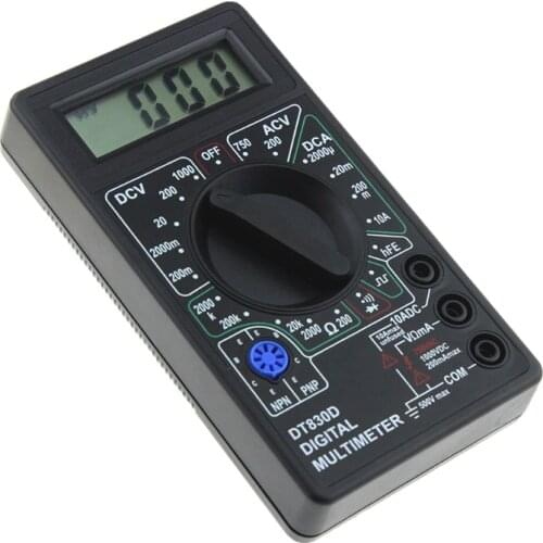 DT-830D Digital Multimeter with Buzzer Square Wave Output Voltage Ampere Ohm Tester Probe DC AC LCD Overload protection