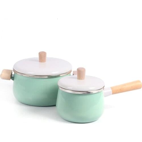Enamel milk pot cooking pot non-stick soup pot with cover induction cooker gas stove universal cookware WF626144