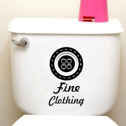 Fine Clothing Button Home Decor Wall Toilet Decals Stickers Vinyl 6WS0158
