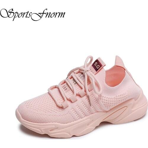 Women Summer Outdoor Breathable White Pink Yellow Sneakers Ladies Shoe Soft Casual Womens Fashion Knitted Vulcanized Shoes