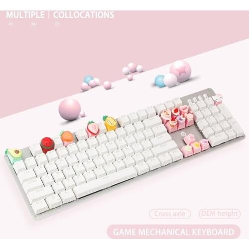 HP Mechanical Keyboard Gamer keyboard Cartoon Can Be Customized Big Ear Dog Angel Wings 104 Key Cross Shaft