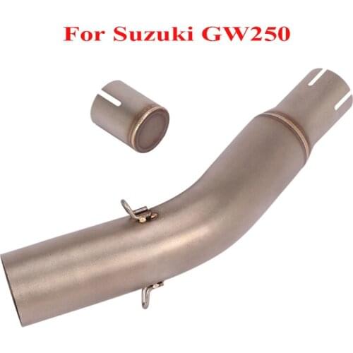 Motorcycle Slip-on Exhaust Pipe Middle Mid Link Tube Connector Section System Pipe for Suzuki GW250
