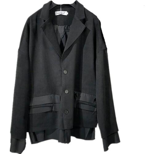 Owen seak Men Jacket Casual Suit Coat High Street Mens Clothing Spring Men Black Outer Garment Outer Wear Jacket