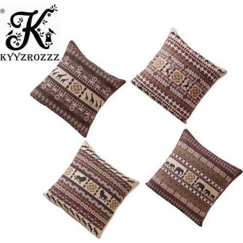 Bohemian Style Cushion Cover Set Passionate Elephant Floral Printed African style Throw Cushion Cover Pillow Case for Sofa