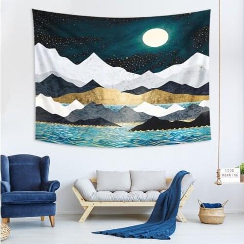 New Sunset Landscape Background Cloth Fashionable Home Atmosphere Decoration Products Nordic Style Living Room Bedroom Tapestry