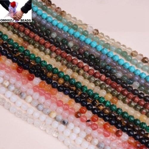 OMH Wholesale JD185 8*8mm Natural Jewelry DIY Making Bracelet Necklace Natural AAA Agate Malachite Crystal Loose Spacer Beads
