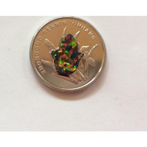 OP32 Black Opal Hamsa 8*10mm Small Hand Opal Beads