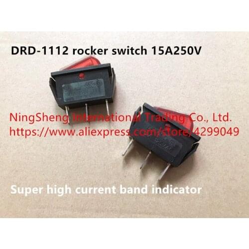 Original new 100% import DRD-1112 rocker switch 15A250V super high current band indicator