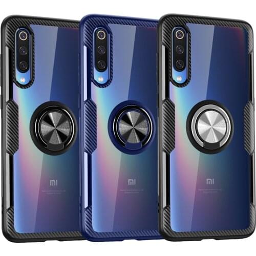 Transparent Case For Xiaomi Mi 9 8 SE Mi9 Mi 8 Mi8 Pro Lite Ring Stand Clear Shockproof Armor Back Cover Xiaomi Mi 9T Mi 9 8 Pro