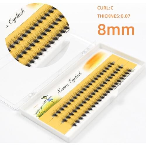 Grafting World 60 pcs Natural 3D Eyelash Extension Russian Volume Mink Eyelashes Individual 20D Cluster Lashes Makeup Cilia