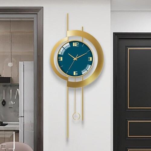 Luxury Large Wall Clock Art Creative Nordic Living Room Metal Golden Silent Wall Clock Modern Design Relojes Home Decor DA60WC