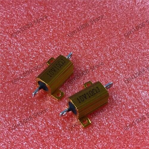 RX24-10W 10R 10RJ Power Metal Shell Case Gold Aluminium Case Wirewound Resistor 10W 10ohm 5% Automobile LED lamp resistors