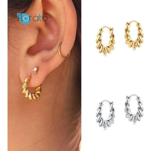 925 Silver Ear Buckle Huggie Hoop Earring For Girls Woman Boy Circle Round Helix Earrings Hoop Fine Jewelry orecchini donna