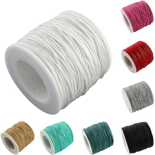 Pandahall 1mm Approx 74m/Roll Waxed Cotton Thread Cords Beading Rope for DIY Bracelet Necklace 8 Color Available