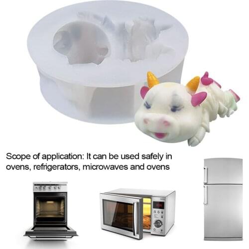 Little Cow Silicone Mold DIY Aromatherapy Candle Ice Cube Mold Mousse Cake Baking Utensils Craft Candle Resin Mold