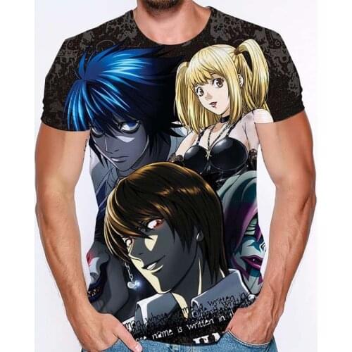 Death Note Anime T Shirt Clothes Tops Camisetas Manga For Men Ropa Hombre Clothing Homme Tee Camisa Masculina Verano Roupas