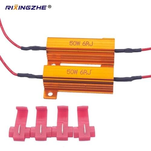 2X 50W LED Bulb Brake Turn Signal Light Fog Lamp Load Resistor Fix Error Fast Flash 7443 W21W 7440 P21/5W 1157 P21W 1156 PY21W