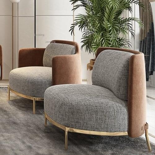 Nordic Fabric Household Furniture Designer Single Sofa Living Room Balcony Lounge Chair Restaurant Hotel Small Apartment Sofas