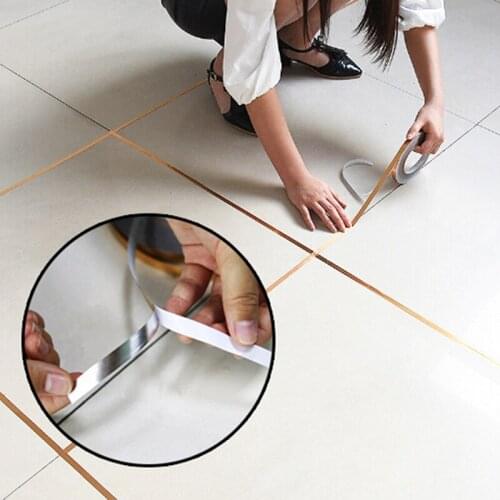 50M Tile waterproof wall gap sealing tape Copper Foil Tape Strip Adhesive Floor tile beauty seam sticker Home decoration
