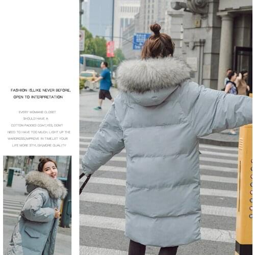 Women Winter Jacket Long Hoody Parka Female Warm Thicken Large Fur Collar Students Coats Outwear manteau femme hiver LX2545