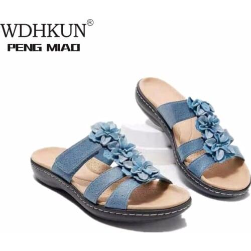 Womens Lady Flip Flops Summer New 2021 Roman Sewing Sandal Slippers Shoes Woman Elastic Corrective Flat Platform Slippers Shoes