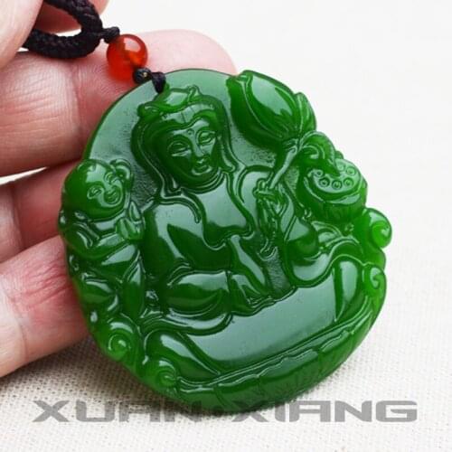 2019 Women Necklace Pendant Green Sending Guanyin Buddha Pendant Gift For Men Womens Fashion Jades Jewelry Free Rope