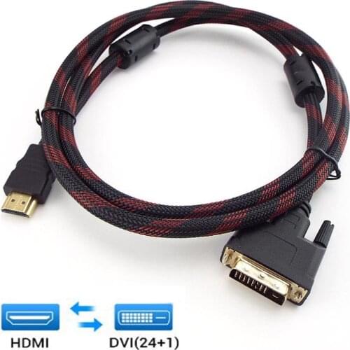 1.5M HDMI to DVI HDMI Cable DVI-D 24+1 Pin Adapter Cables for LCD DVD HDTV XBOX 1080P 3D High Speed DVI to HDMI Wire L19