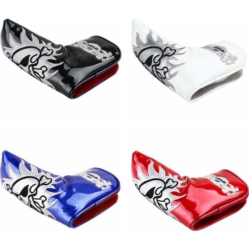 1PCS PU Skull Blade Putter Head Cover For Golf Putters red/blue/black/white Golf Putter Cover