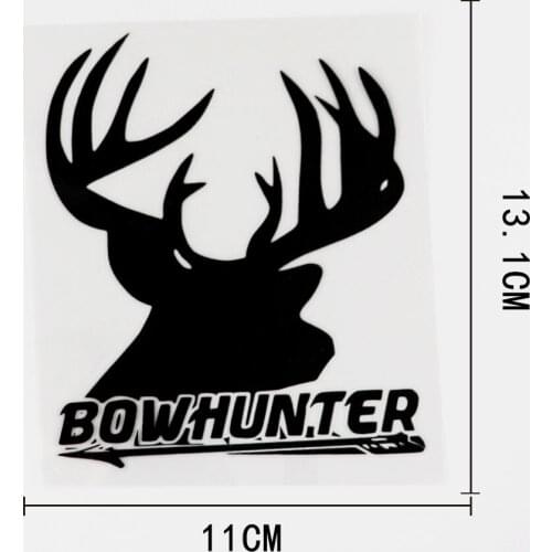 11CMX13.1CM Bow Hunter Animal Deer Head Vinyl Car Sticker Decals 8C-0068