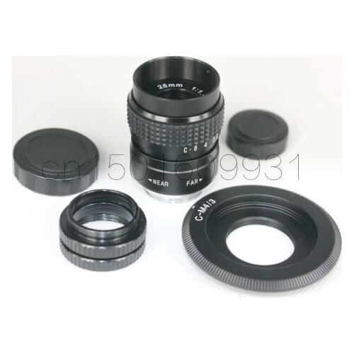 25mm f/1.4 CCTV Lens ring for m43 ep2 gf1 gh1 EPL5 EPM1 OM-D EM5 EM10 EPL1 EPL2 EPL3+ C mount to Micro 4/3 C-m4/3 + Macro Ring
