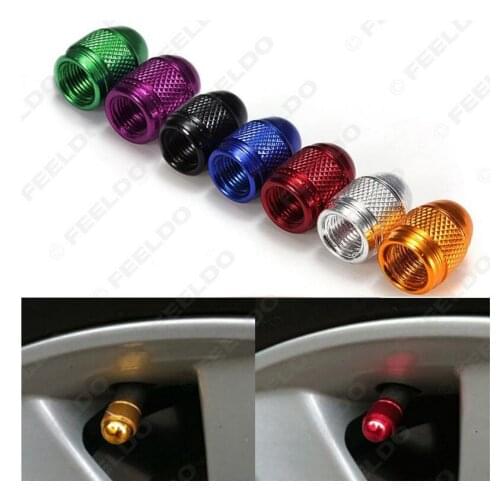250sets/lot 1000pcs Automotive aluminum bicycle tire valve caps dust cover dust cap Air nozzle cap colored Valve Dust Cap