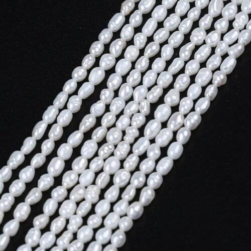 3-4mm Rice Shape Pearl Strand DIY Jewelry Making Handcraft Accessories