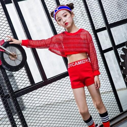 3pcs/set Kids Hip Hop Dancing Costumes for Girls Ballroom Jazz Dance Costumes Party Clothes Stage Wear Crop Top Pants Outfits
