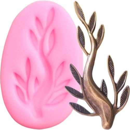 3D Branches Leaves Cake Border Silicone Molds Fondant Chocolate Candy Polymer Clay Moulds Cake Decorating Tools