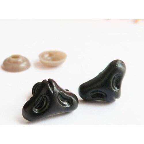 40pcs--18x12mm black plastic cute animal toy nose & soft washer for diy doll materials
