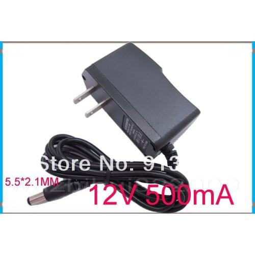 50PCS AC 100V-240V Converter Adapter DC 12V 500mA & 0.5A Power Supply US Plug DC 5.5mm x 2.1mm