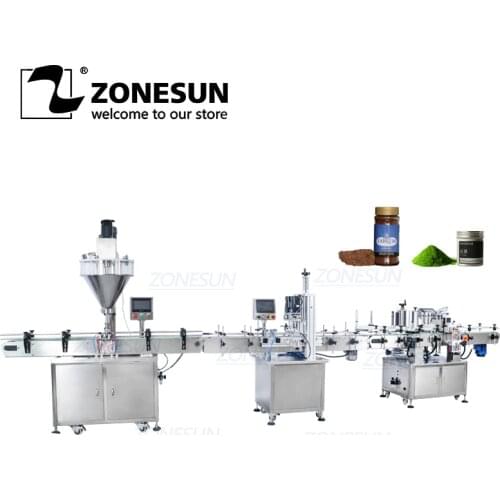 ZONESUN Automatic Production Line Auger Ground Dry Amber Milk Powder Filling Capping Bottle Can Labeling Machine