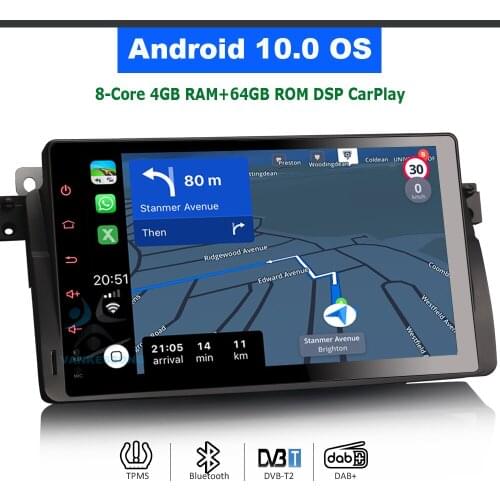 9" Android 10.0 Car Radio Stereo DSP CarPlay & Auto GPS Navigation TPMS DAB+ 4G for BMW E46 3er 318 320 325 MG ZT Rover 75
