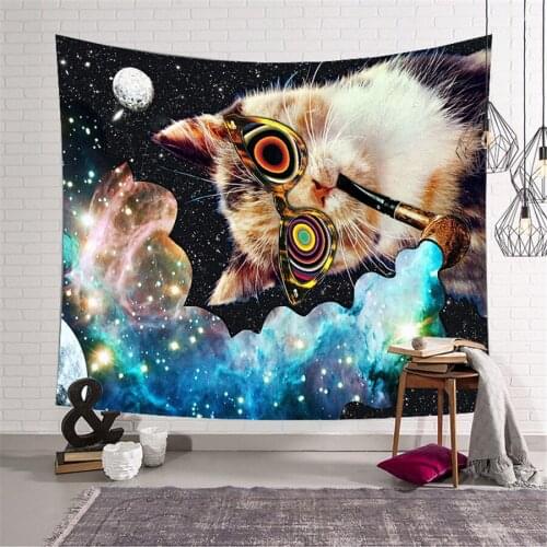 Bohemia Astronaut Wall Tapestry Mandala Hippie Gobelin Cat Snake Pink Girl Boho Decor Psychedelic Tapestry Wall Hanging Blanket