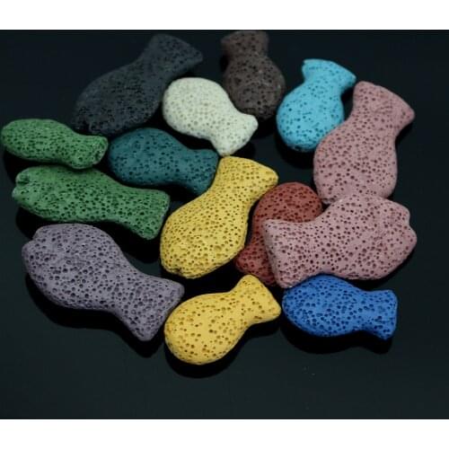 Oameusa Square Volcanic Rock Lava Beads Aromatherapy For Jewelry Making Essential Oil Bracelets Necklace Accessories 46Pcs