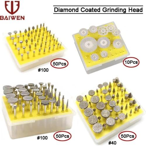 BW Diamond Grinding Lapidary Carving Burr Set Chainsaw Sharpener Stone File for Dremel Abrasive Rotary Tools
