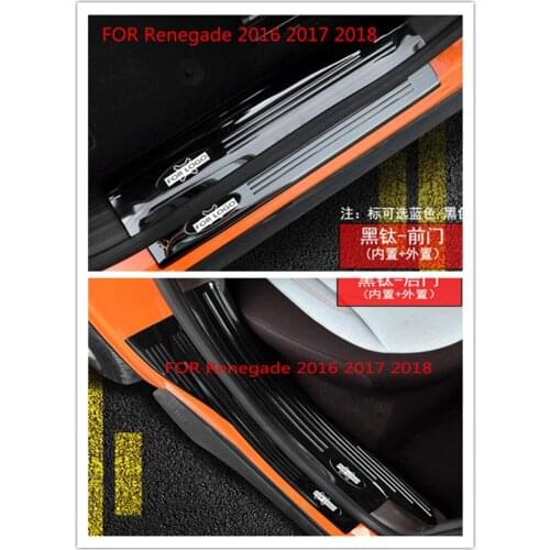 For Renegade 2016 2017 2018 Stainless Steel Scuff Plate/Door Sill Door Sill pedal bienvenidos Threshold Accessories