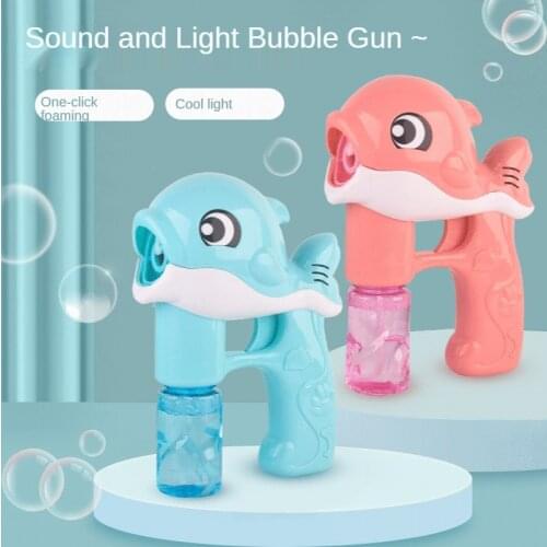 Douyin with the same dolphin gun automatic sealed sound and light music girl heart big electric bubble machine toy