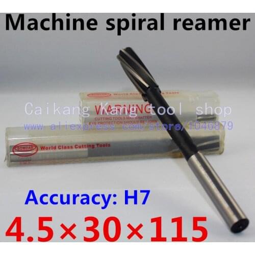 Head:4.5mm New High performance Spiral High cobalt Machine Reamer 4.5*30*115mm Accuracy: H7