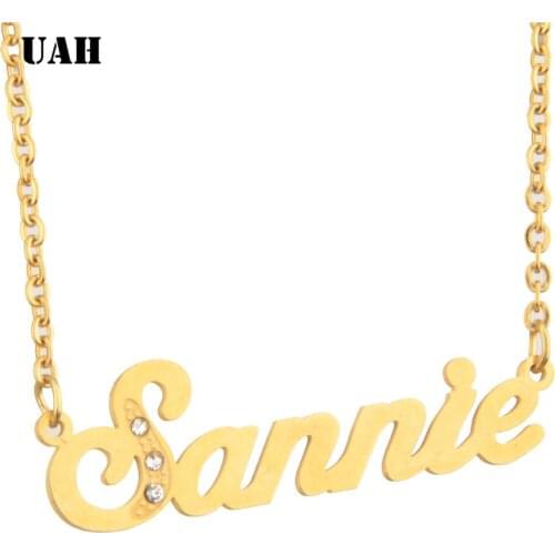 UAH Sannie Name or Personalized Name Necklace, Customized Nameplate Necklace, Custom Name Necklace, Name Jewelry Personalized