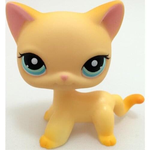 Rare Pet Shop Lps Toys Mini Stands Short Hair Kitten Old Figures Collection Original Cute Animal