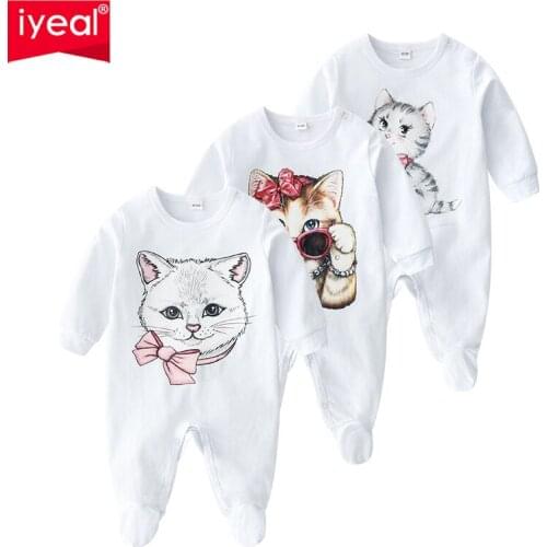 IYEAL Newborn Infantis Rompers For Baby Boys Jumpsuit Cartoon 3D Printed Baby Girls Pajamas Clothes Outfits Kids Infant Overalls