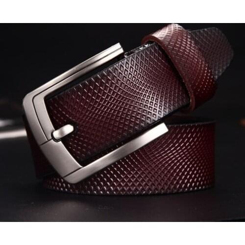Leather belt, mens vintage cowhide belt, mesh pin buckle casual belt available belt for men