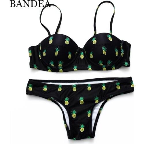 Swimsuit Bikini women Print Swimwear Push Up Bikini De Frutas Sexy Bikinis set Low Waist Swimsuit for women 2019